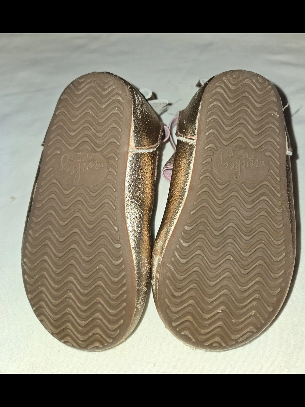 Monkey Feet Rose Gold Mary Jane Shoes with Pink Strap SZ 12 - 18M